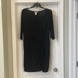 Black Scoop Neck Knot Waist Dress sz 2x